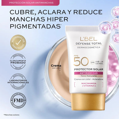 Protector Solar Facial Con Color Défense Total Anti-Manchas