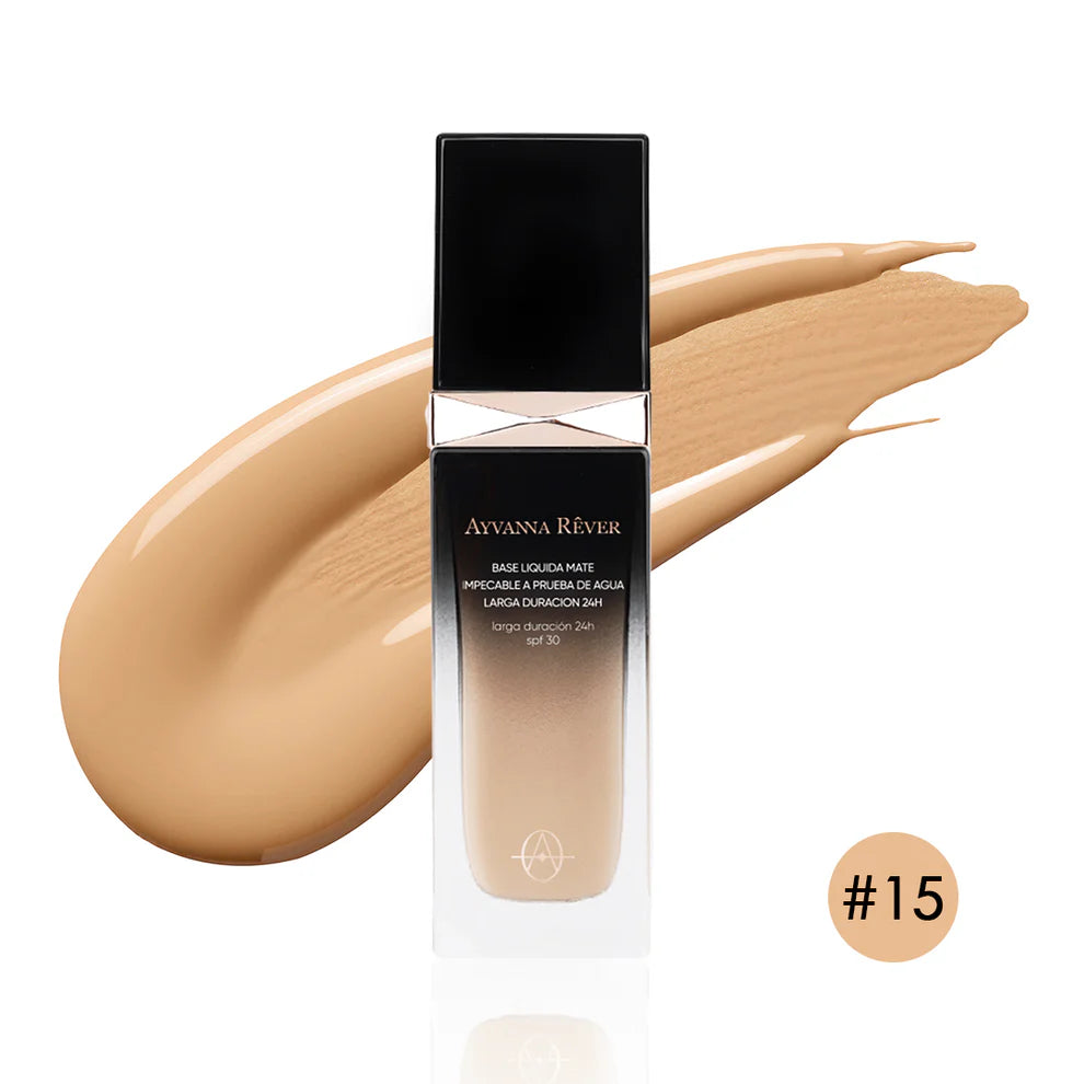 Base Liquida Mate Impecable A Prueba De Agua Larga Duracion 24H