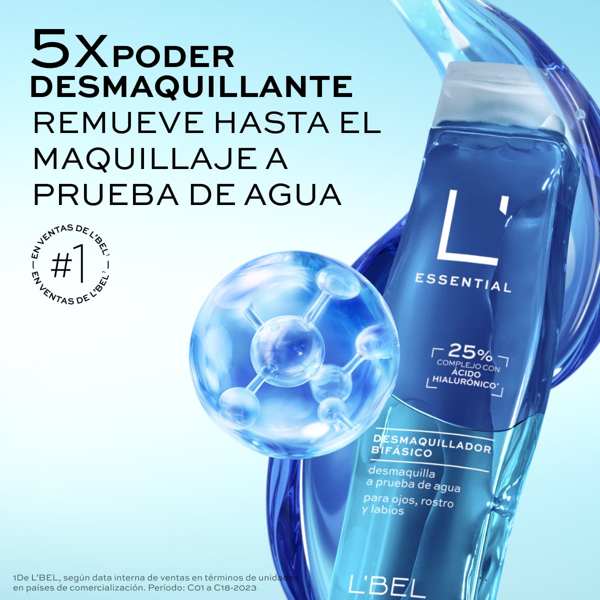 Loción Desmaquillante Bifásica Remueve Maquillaje Prueba De Agua 45 Ml.